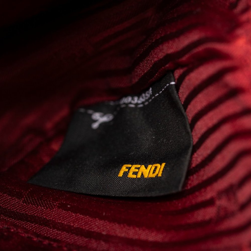 Authentic Fendi Red Leather Fendista Pochette Crossbody Bag - Picture 7 of 11
